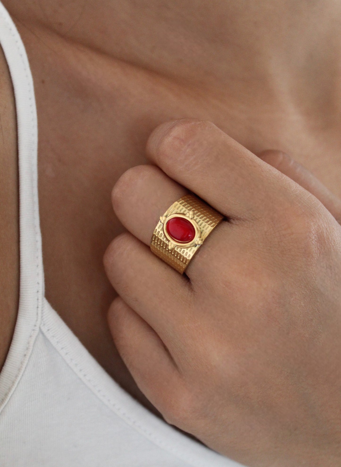Bague Nacrée Royale - Bijoux en acier inoxydable - Les bijoux d’Anaïs