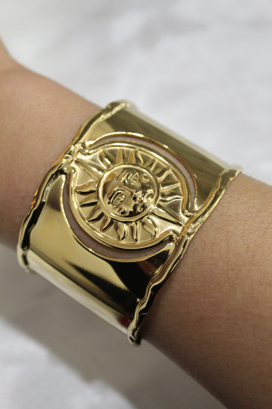 Manchette Gravure Soleil - Bijoux en acier inoxydable - Les bijoux d’Anaïs