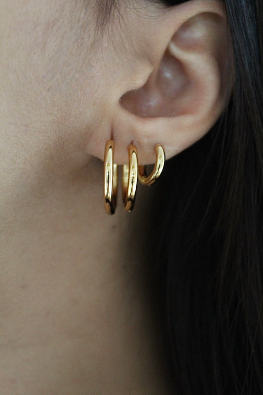 Trio de créoles Ariane - Bijoux en acier inoxydable - Les bijoux d’Anaïs