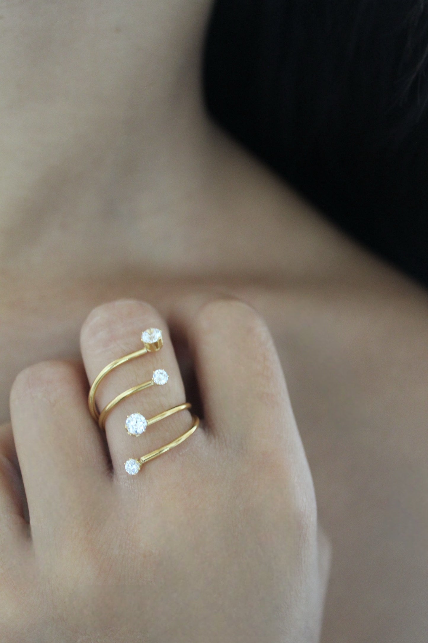 Bague spirale strass - Bijoux en acier inoxydable - Les bijoux d’Anaïs