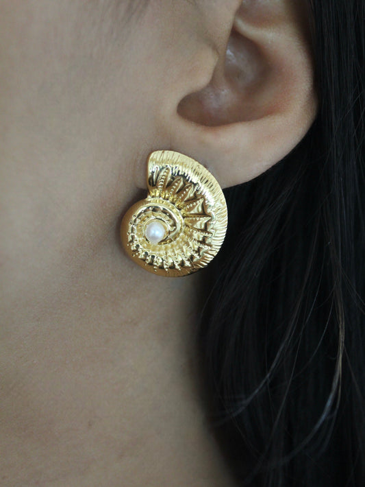 Boucles d’oreilles Coquille d’Or - Bijoux en acier inoxydable - Les bijoux d’Anaïs