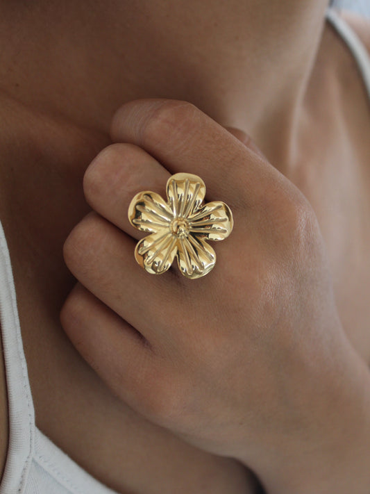 Bague fleur - Jardin Doré - Bijoux en acier inoxydable - Les bijoux d’Anaïs🌸
