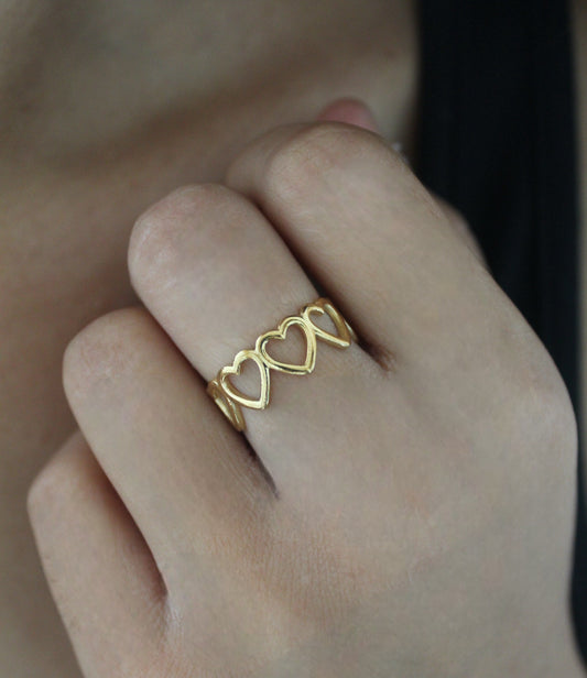 Bague cœurs