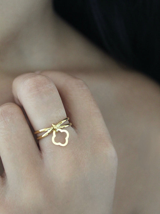 Bague trèfle 🍀 - Bijoux en acier inoxydable - Les bijoux d’Anaïs