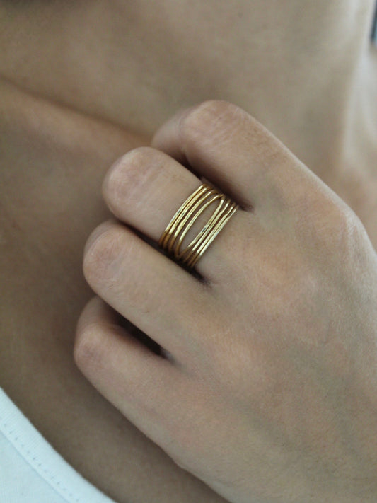 Bague Ligne d’Or - Bijoux de en acier inoxydable - Les bijoux d’Anaïs