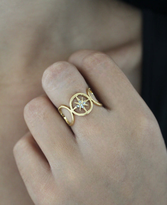 Bague étoile strass - Bijoux en acier inoxydable - Les bijoux d’Anaïs